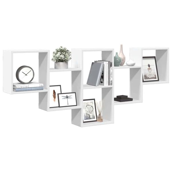 vidaXL Zidna polica bijela 159x18x66 cm od konstruiranog drva