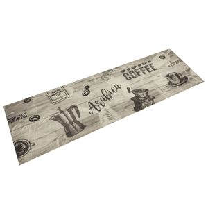 vidaXL Kuhinjski tepih perivi s natpisom 45 x 150 cm bar&scaron;unasti sivi