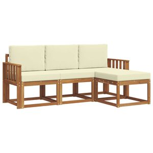 vidaXL Set vanjskih sofa s jastukom 4 pcs Prirodna i krem