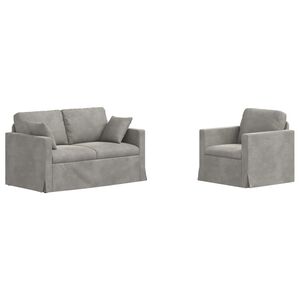 vidaXL Set sofe 2 pcs Svijetlo siva 138 x 78 x 80 cm Bar&scaron;un