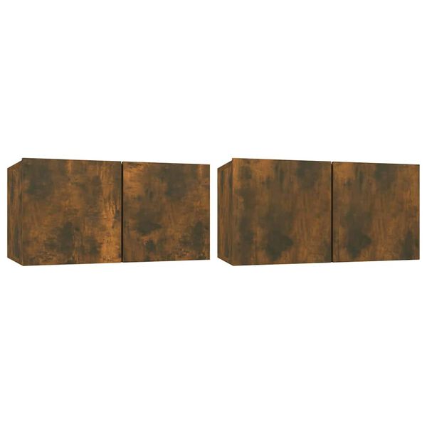 vidaXL Viseći TV ormarići 2 kom boja dimljenog hrasta 60 x 30 x 30 cm