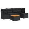 vidaXL 6-dijelni set vrtnih sofa s jastucima crni od poliratana