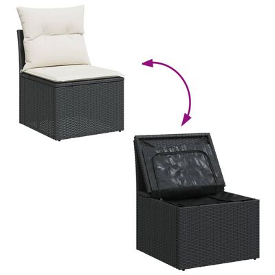 vidaXL 11-dijelni set vrtnih sofa od poliratana s jastucima crni