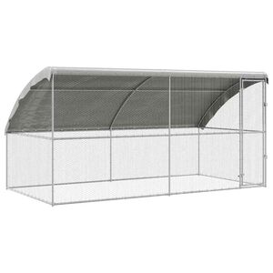 vidaXL Kavez za piliće 2 kom. Srebrna 400 x 200 x 200 cm