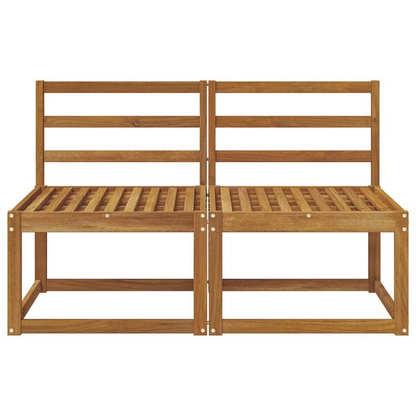 vidaXL 2 Komad Srednja sofa za van Čvrsto drvo akacije Prirodna