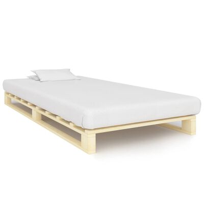 vidaXL Okvir za krevet od paleta od masivne borovine 90 x 200 cm