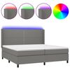 vidaXL Krevet box spring s madracem LED tamnosivi 200x200 cm tkanina