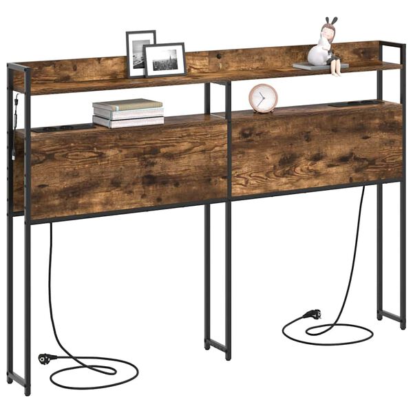 vidaXL Skladi&scaron;no uzglavlje Dimljeni hrast 160 cm Konstruirano drvo