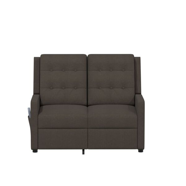 vidaXL Masažni dvosjed od tkanine smeđi