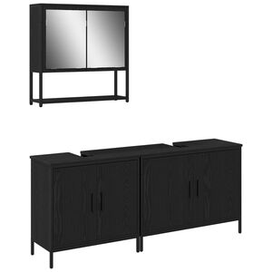 vidaXL Set namje&scaron;taja za kupaonicu 3 kom. Crna 80 x 30 x 60 cm