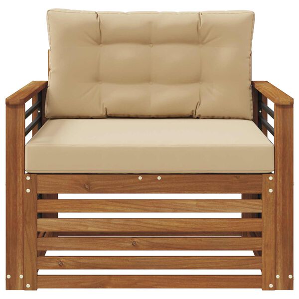 vidaXL Set vanjskih sofa Čvrsto drvo akacije i poliester Prirodna