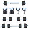 vidaXL 4-u-1 set bučica, brojčana i kettlebell 20 kg Crna i Plava