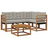 vidaXL Set vanjskih sofa 5 kom. Prirodna i svijetlo siva