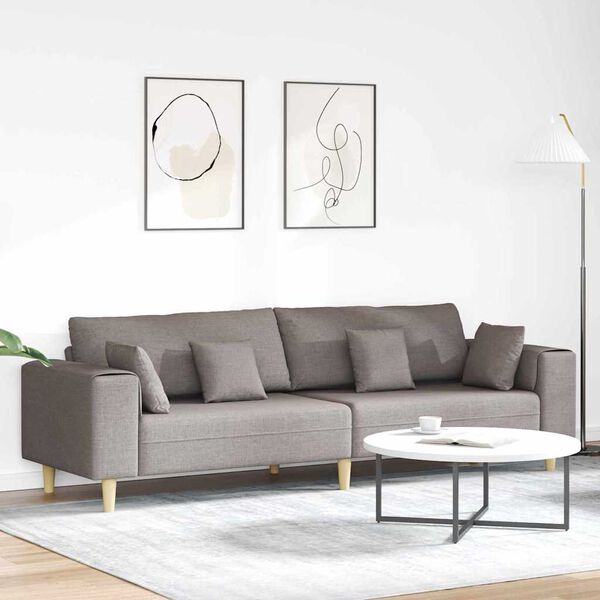 vidaXL Sofa s jastukom Sivo-smeđa 250 x 77 x 76 cm tkanina
