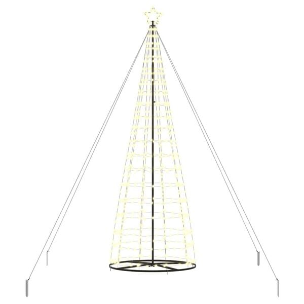 vidaXL LED božićno drvce s čavlima za tlo Topla bijela 400 cm Željezo