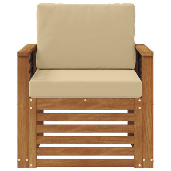 vidaXL Set vanjskih sofa Čvrsto drvo akacije i poliester Prirodna