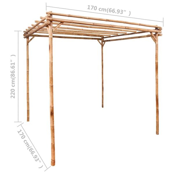 vidaXL Pergola od bambusa 170 x 170 x 220 cm