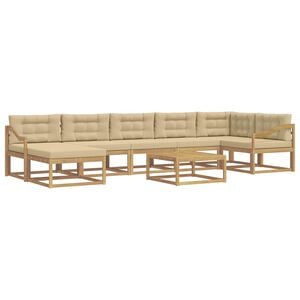vidaXL Set vanjskih sofa 8 pcs Bijela i bež