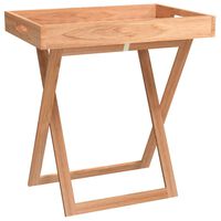 vidaXL Sklopivi stol s pladnjem 52x36x56,5 cm od masivnog drva oraha