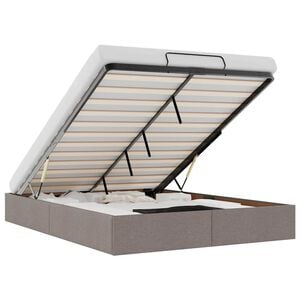 vidaXL Otomanski okvir kreveta bez madraca smeđesivi 140x190cm tkanine