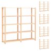 vidaXL Stalci za pohranu 5 razina 5 kom 170x38x170 cm borovina 500 kg