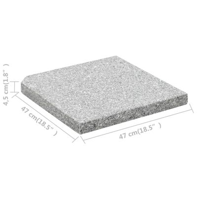 vidaXL Utezi za suncobran 4 kom sivi granitni kvadratni 100 kg