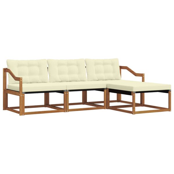 vidaXL Set vanjskih sofa s jastukom 4 pcs Prirodna i krem