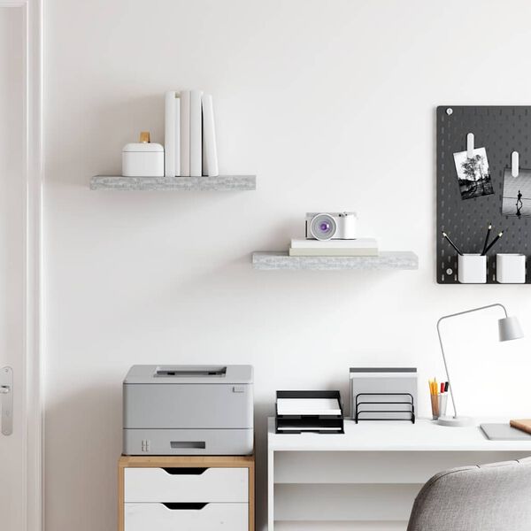 vidaXL Plutajuće zidne police 2 kom boja betona 50 x 23 x 3,8 cm MDF