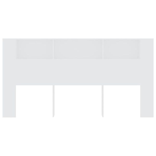 vidaXL Uzglavlje s ormarićem bijelo 200 x 18,5 x 104,5 cm