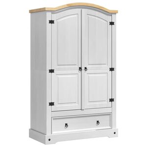 vidaXL Ormarić CORONA Bijelo 101 x 52 x 170 cm Čvrsto borovo drvo