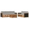 vidaXL Set vanjskih sofa 6 pcs Prirodna i svjetlosiva