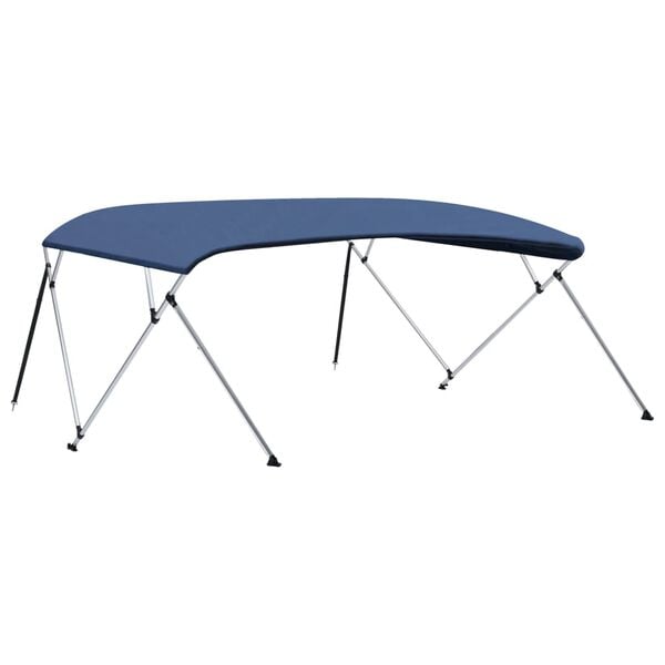 vidaXL Tenda bimini s 4 luka modra 243 x (230 - 244) x 137 cm