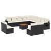 vidaXL 14-dijelni set vrtnih sofa s jastucima poliratan crni