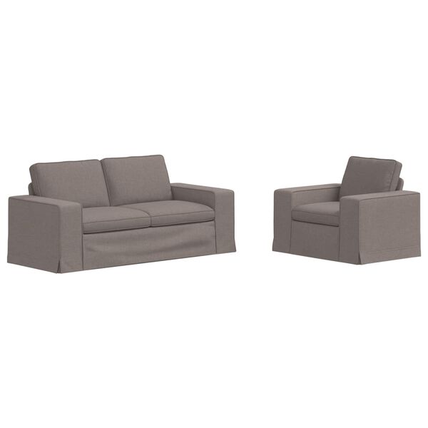 vidaXL Sofa 2 pcs Sivo-smeđa 182 x 80 x 82 cm tkanina