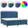 vidaXL Krevet box spring s madracem LED tamnoplavi 200x200 cm bar&scaron;un