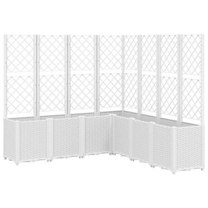 vidaXL Vrtna sadilica s re&scaron;etkom bijela 160 x 160 x 140 cm PP