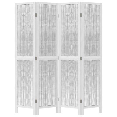 vidaXL Sobna pregrada s 4 panela bijela od masivnog drva paulovnije