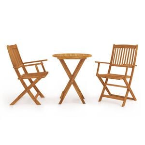 vidaXL 3-dijelni sklopivi bistro set od masivnog bagremovog drva