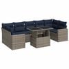 vidaXL 8-dijelni set vrtnih sofa od poliratana s jastucima sivi bagrem