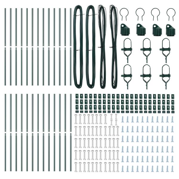vidaXL Stup za ogradu Ostalo 26 pcs Zelena 3,2 x 3,2 x 210 cm Čelik