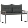 vidaXL Vanjska klupa Sivi 118 x 55 x 82 cm PE Rattan i Tkanina