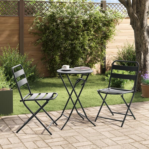 vidaXL Bistro set za vrt 3 pcs Antracit Čelik