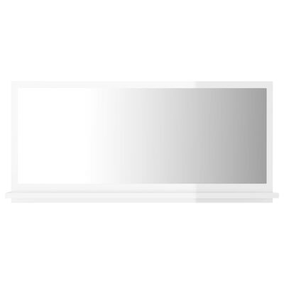 vidaXL Kupaonsko ogledalo visoki sjaj bijelo 80x10,5x37 cm od drveno