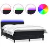 vidaXL Box Spring krevet s madracem i LED crni 140x210 cm bar&scaron;unasti