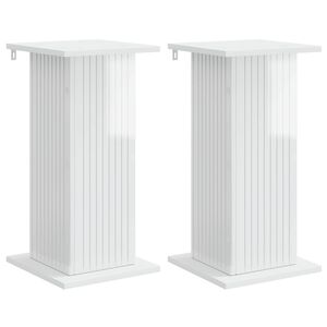 vidaXL Stalak za biljke 2 pcs Bijela visokog sjaja 30,5 x 30 x 60,5 cm