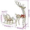 vidaXL Reindeer vuče saonice Topla bijela 70 x 26 x 128,5 cm Ratan