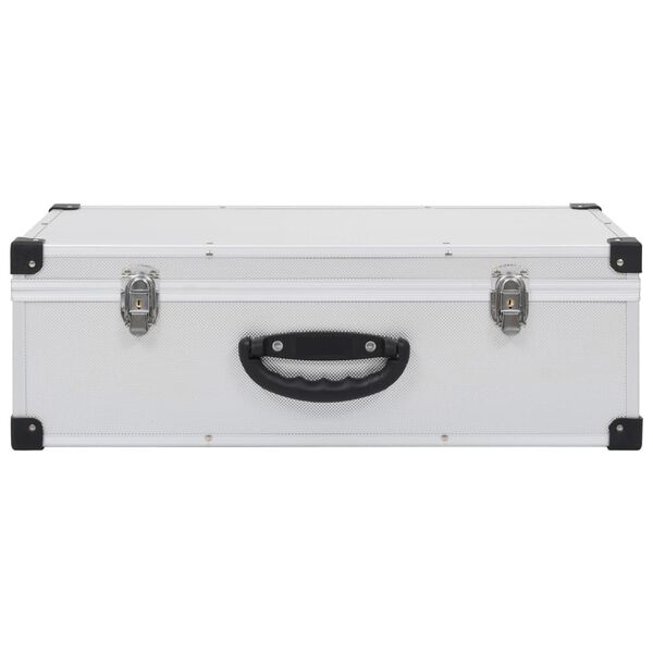 vidaXL Kutija za 80 CD-ova aluminijska ABS srebrna