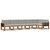 vidaXL Set vanjskih sofa s jastukom 6 pcs Prirodna i Svjetlosiva