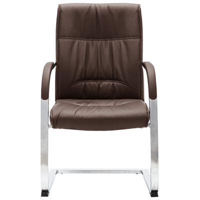 vidaXL Konzolna uredska stolica od umjetne kože smeđa