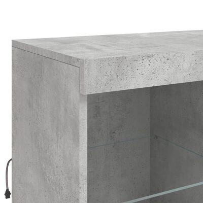 vidaXL Komoda s LED svjetlima siva boja betona 81x37x100 cm